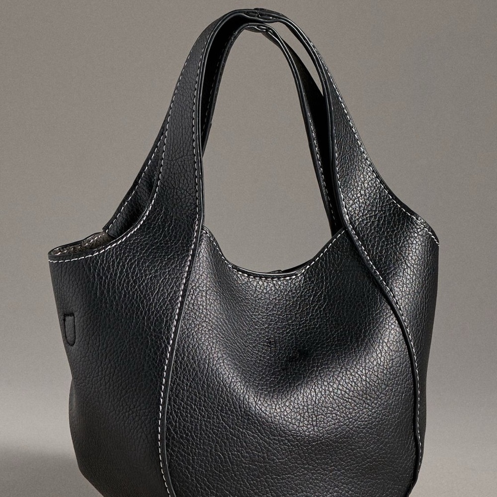 Anthropologie The Sonia Mini Slouchy Tote Bag Black - Picture 2 of 3